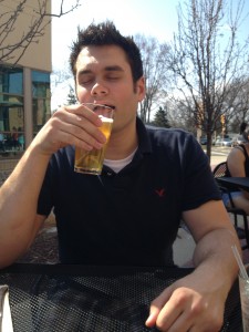 When asked to look like he is enjoying his beer... Your Daddy is goofy!
